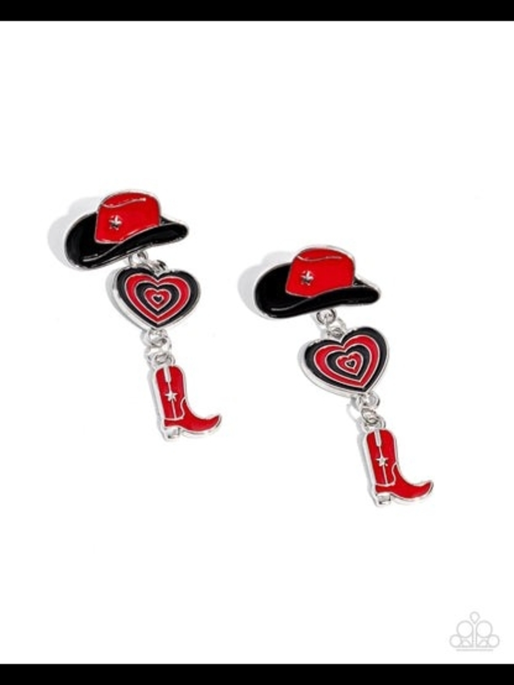 paparazzi Red and Black Cowgirl Dangle Earrings